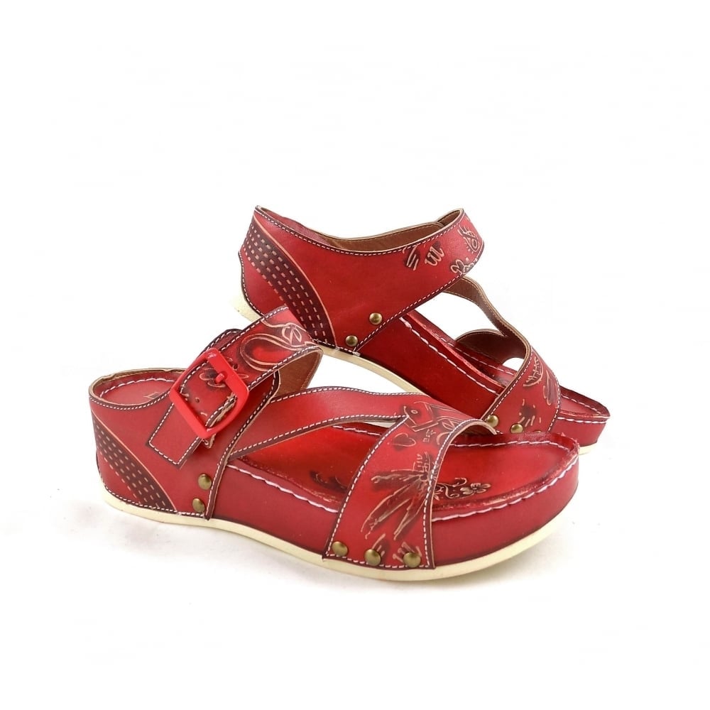 Red store low wedges